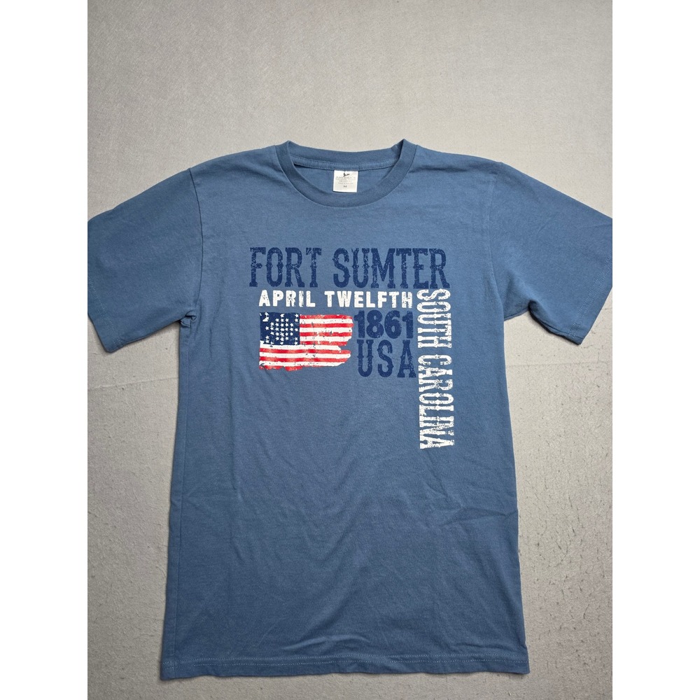 America's National Parks T-Shirt Mens Medium Blue Fort Sumter Graphic Streetwear
